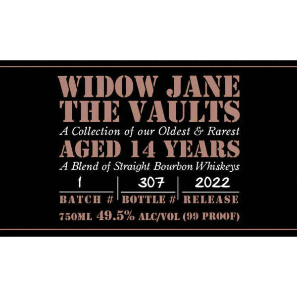 Widow Jane 14 Year Old The Vaults Bourbon Whiskey - Image 2